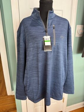 Callaway Heathered Blue Quarter-Zip Pullover